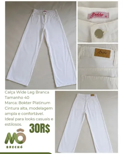 Calça wide leg branca