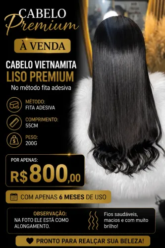 Cabelo humano vietnamita premium liso 