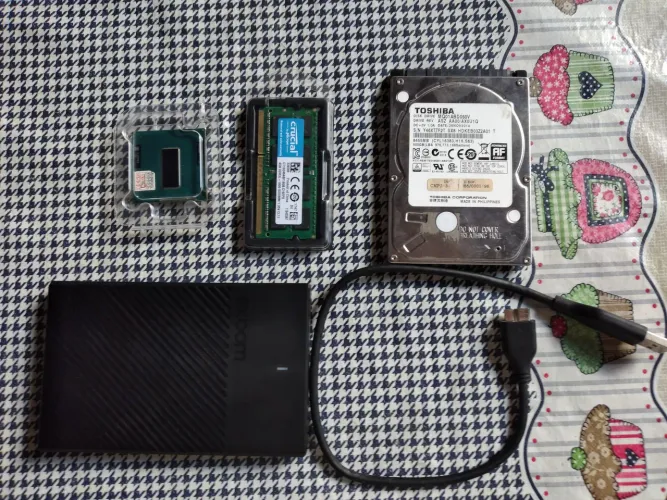 Hd Externo 500gb, Memória DDR3 4gb e Processador i5 para notebook