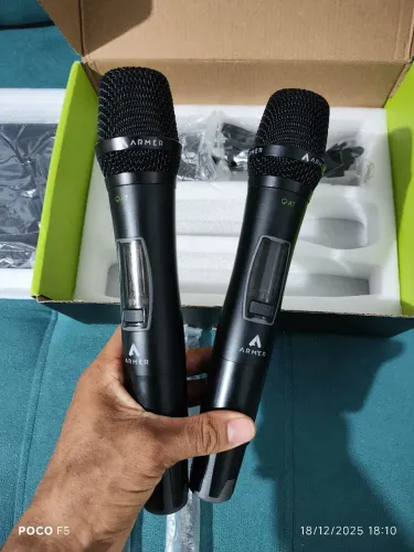 Microfone sem fio armer profissional/completo caixa