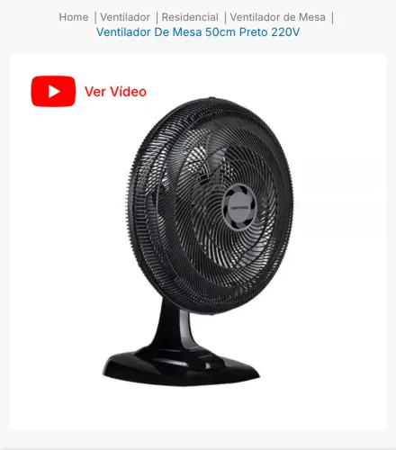 Ventilador de mesa turbo 40 cm motor de 80 watts de potência