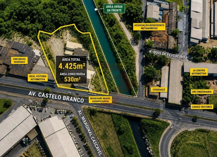 Galpão para Alugar na Vila Aurora  4.425m² de Área Total e 530m² de Área Construída em Goi