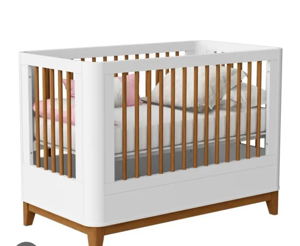 Berço Boom slim Classic branco 2 em 1 RELLER