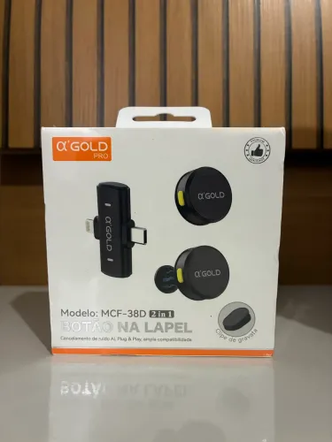 Microfone De Lapela Sem Fio Duplo iPhone Tipo C Cancelamento Ruido Produto Novo
