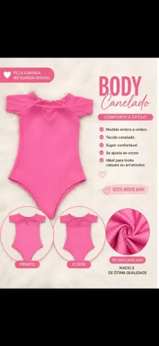 Body Canelado Rosa