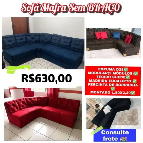 Sofá de canto sem braço 