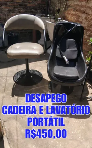 Cadeira e lavatório portatil 