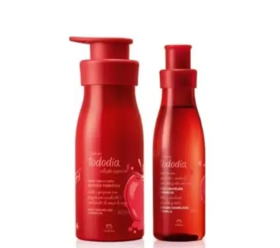 Kit maca caramelada Natura todo dia. Hidratante 3 body splash 