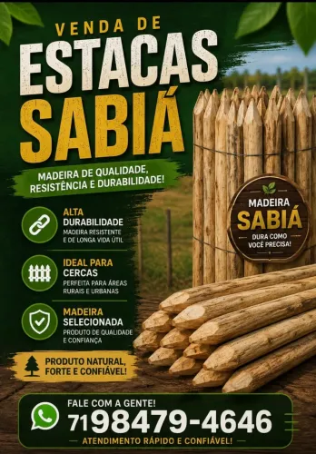 Estacas e mourões sabiá