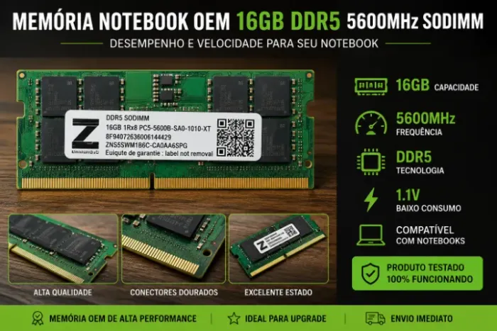 Memória Notebook 16GB DDR5 5600MHz SODIMM OEM