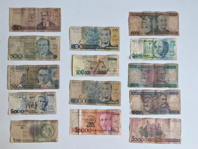 Coleção 14 cédulas antigas do Brasil - diversas épocas