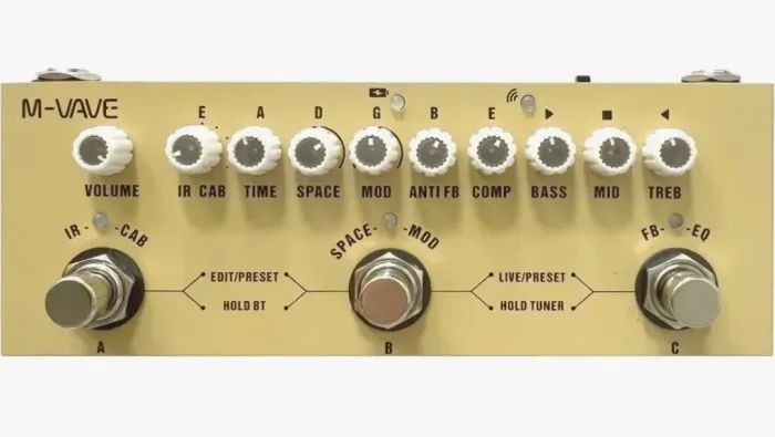 Pedal de efeito M-Vave Cube-Baby AC creme