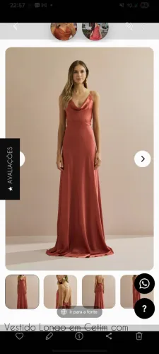 Vestido terracota em cetim (novo)