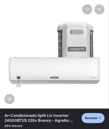 Ar condicionado 24.000 Btu AGRATTO inverter na caixa