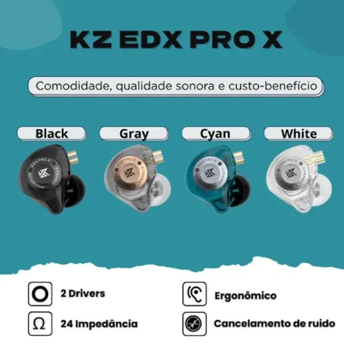 Fone Kz Edx Pro X Sem Microfone - Novo - Lacrado - Entrega Grátis !!