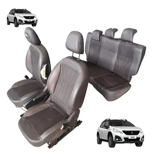 Jogo Banco Couro Peugeot 2008 2020 Com Detalhes Preto