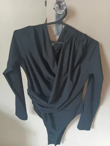 Body Preto Manga Longa