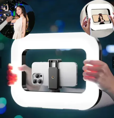 Anel de Luz 3 Cores Ring Light Auxom 5000mAh +Adaptador Para Celular