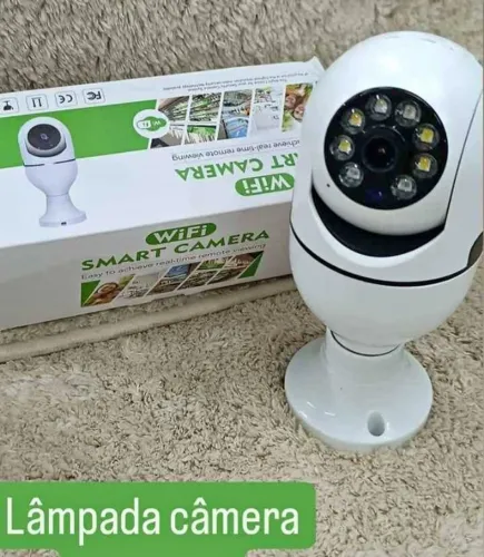 Camera Ip Segurança Lâmpada Panorâmica Wi-fi 360º