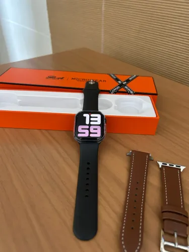 Relógio Watch S11 mini da marca microwear, mais uma pulseira de couro de brinde