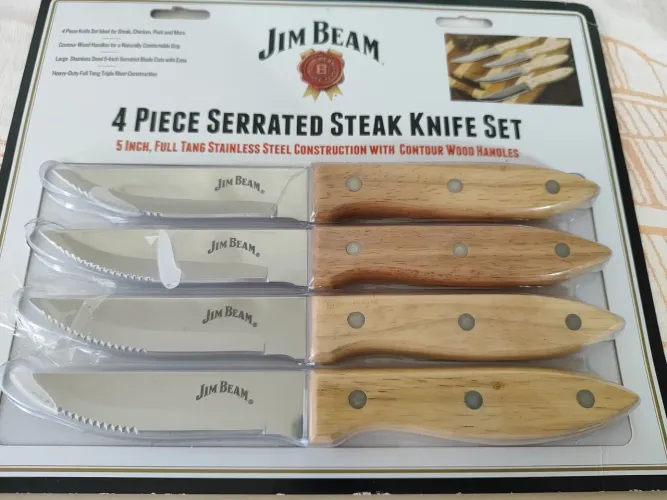 Jogo 4 facas Jim Beam importadas