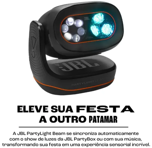JBL, Luz para Festa Portátil, PartyLight Beam, Personalizável - Preto