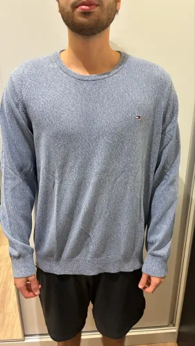 Suéter Tommy Hilfiger Original Tricot Azul Mescla Tam. XL