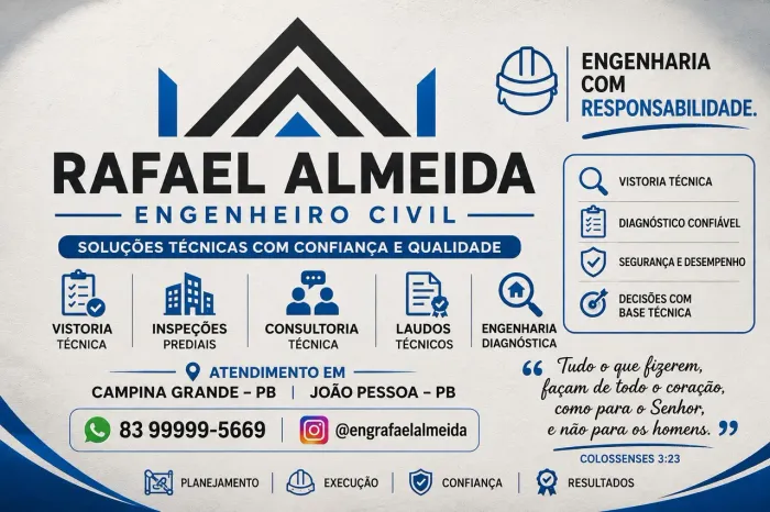 Engenheiro Civil | Laudos, Vistorias e Inspeções Prediais - PB