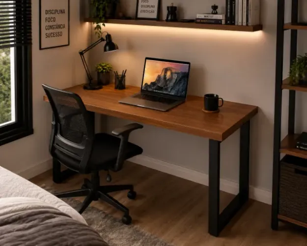 Mesa de computador (NOVA) Tampo em MDF 36mm home office mesa para estudos