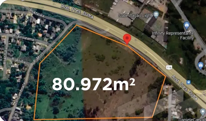Terreno para venda na Av. Presidente Dutra com 80.972 m² - Queimados - RJ