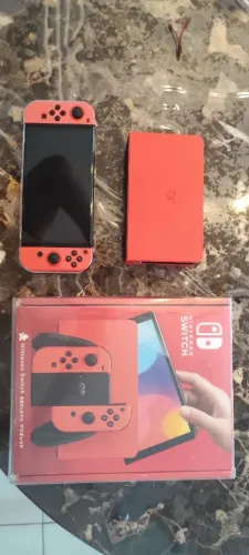 Nintendo Switch OLED Vermelho Ed. Mário completo na caixa CIB + Case + Acessórios 