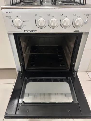 Fogão 4 Bocas Esmaltec Caribe com Forno (Higienizado e Funcionando)(Retirada após 20/05)