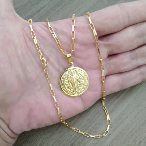 Corrente veneziana com pingente banhada a ouro 18k