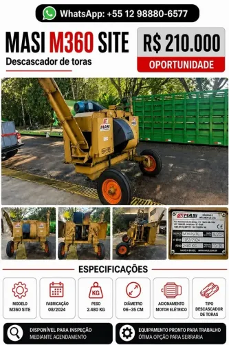 Descascador de Toras MASI M360 Móvel