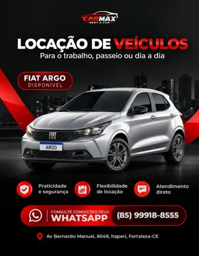 Fiat Argo Drive 1.0 2026 disponível para locação!