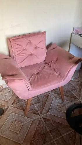 Poltrona de veludo rosa