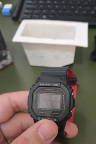relógio casio g-shock preto e vermelho