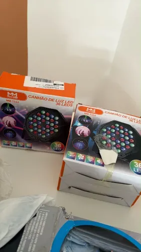 3 Canhões de Luz LED Mini Man MM-T114 - 36 LEDs RGB