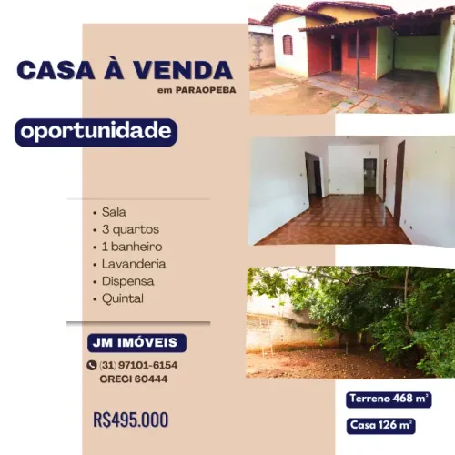 Casa no Centro, quartos lote 500m2 OPORTUNIDADE!