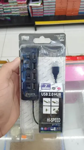 Hub 4 Entradas USB 2.0 Com Botão Liga e Desliga - Entrega Grátis