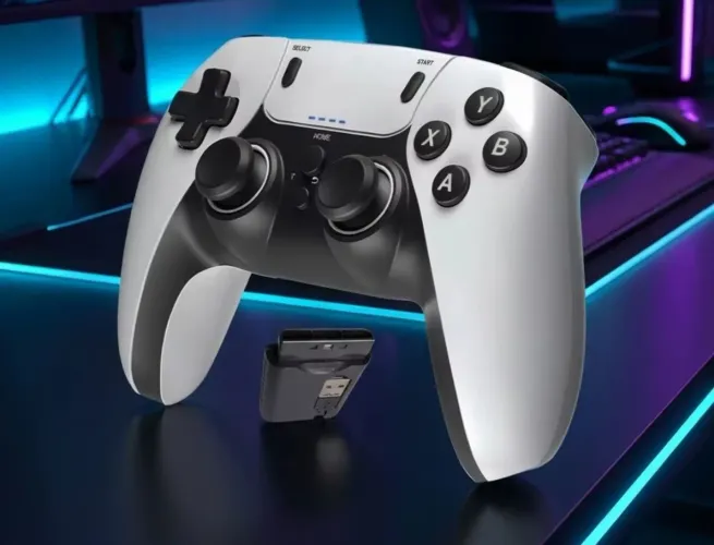 Controle sem fio 6 em 1 para PS1, PS2, PS3, PC, Smartphone