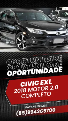 Honda Civic Sedan EXL 2.0 Flex 16V Aut.4p 2018
