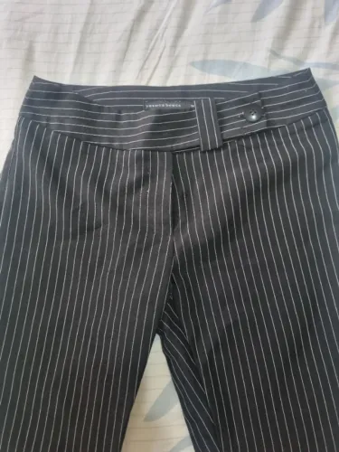 Calça social risca de giz preta