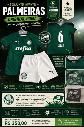 Uniforme Oficial Palmeiras Tamanho 6