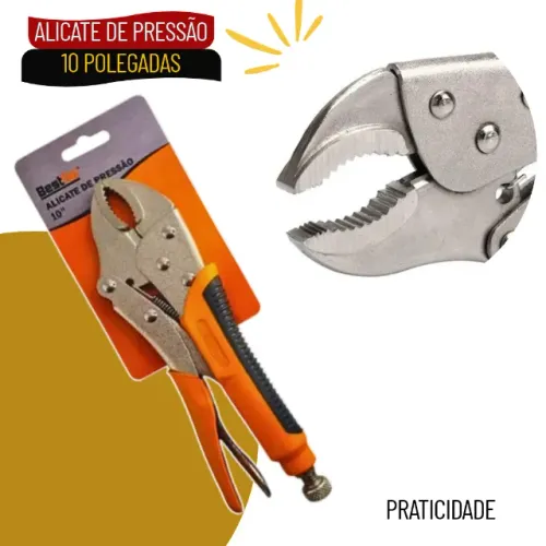 Alicate de Pressão 10 Polegadas com Mordente Curvo e Cabo Emborrachado - SFM18