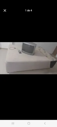 Cama casal Box c/ molas ensacadas( semi nova)+ brinde 01 TV de tubo "20"