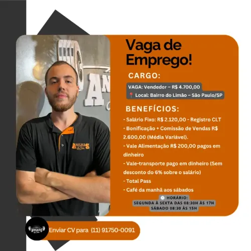 Oportunidade de emprego - VENDEDOR