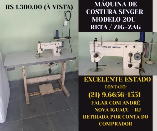 MÁQINA DE COSTURA SINGER MODELO 2OU