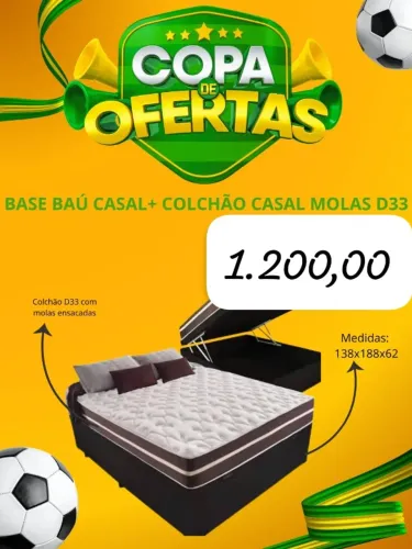 Cama box baú + colchão casal d33