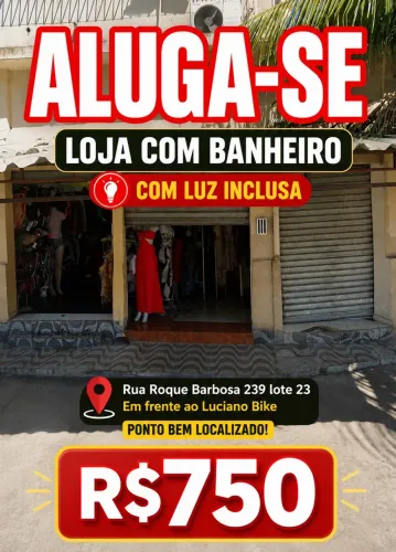 LOJA BEM LOCALIZADA PARA ALUGAR - ROQUE BARBOSA